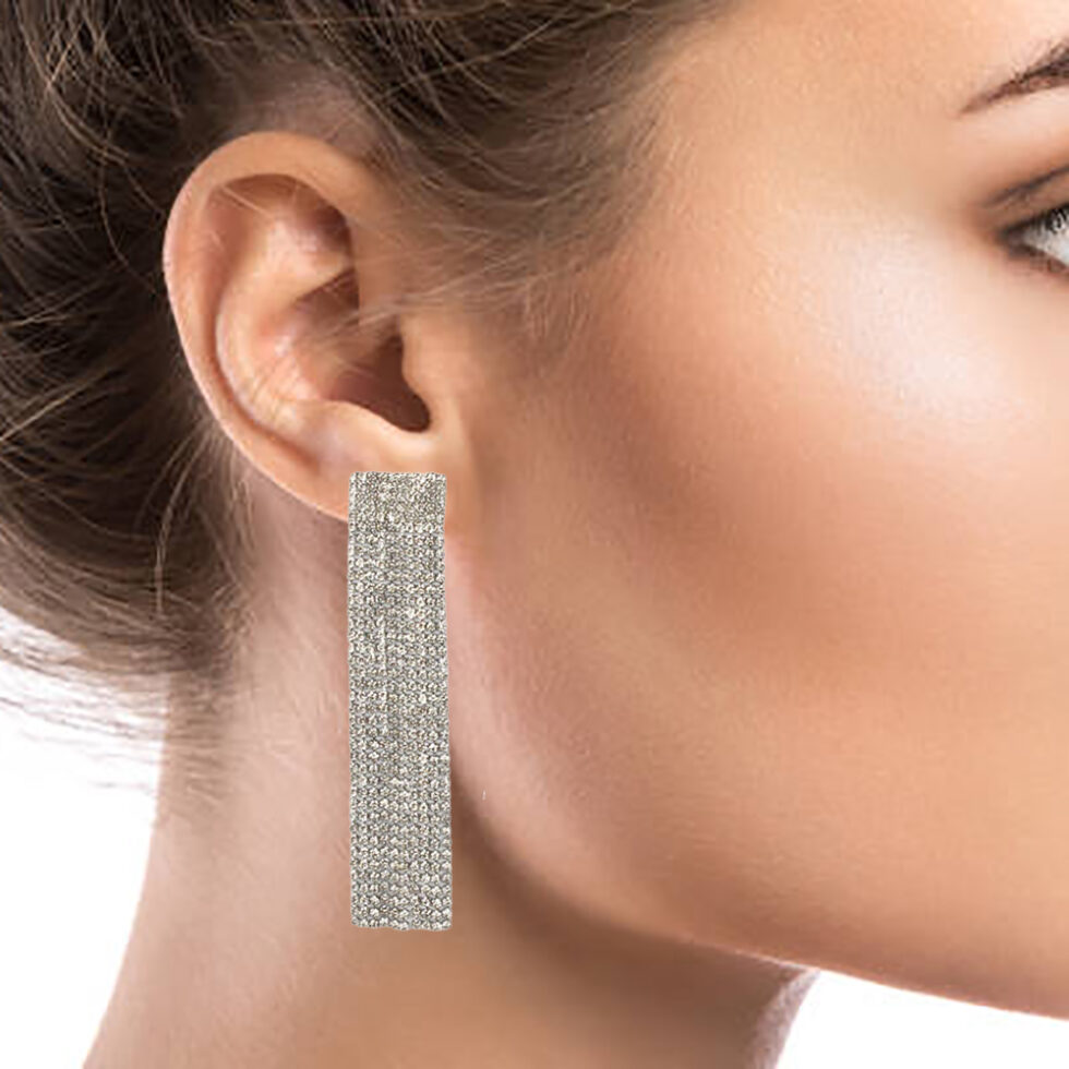 Female face in profile on white background